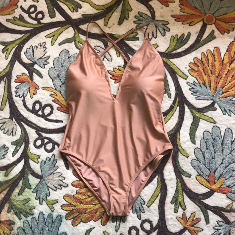 NEW!! Bronze Sexy One Piece Padded Swimsuit